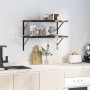 Estantes de pared 2 uds acero inoxidable negro 75x40 cm | Foro24.es | Tu tienda online para hogar, jardín y más Foro24.es