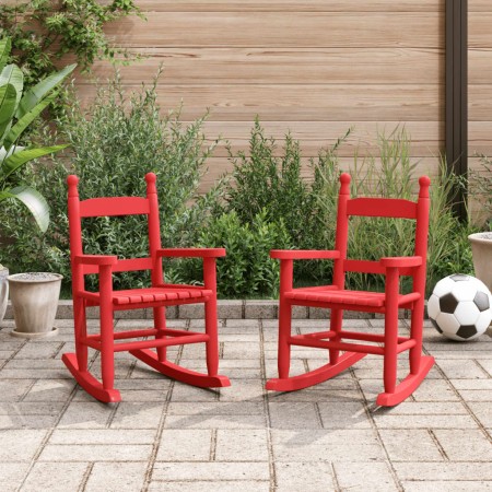 Mecedoras para niños 2 uds madera maciza de álamo rojas by , Rocking chairs - Ref: Foro24-3281601, Price: 80,13 €, Discount: %