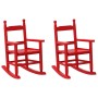Mecedoras para niños 2 uds madera maciza de álamo rojas by , Rocking chairs - Ref: Foro24-3281601, Price: 80,13 €, Discount: %