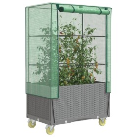 Arriate con cubierta invernadero aspecto ratán 80x50x182 cm by , Pots and planters - Ref: Foro24-4015864, Price: 121,18 €, Di...