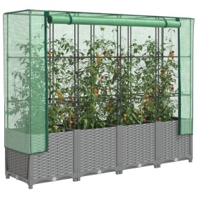 Arriate con cubierta invernadero aspecto ratán 160x40x138 cm by , Pots and planters - Ref: Foro24-4015858, Price: 107,64 €, D...