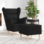 Sillón con reposapiés de tela negro | Foro24.es | Tu tienda online para hogar, jardín y más Foro24.es