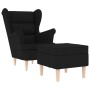 Sillón con reposapiés de tela negro | Foro24.es | Tu tienda online para hogar, jardín y más Foro24.es