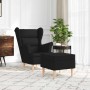 Sillón con reposapiés de tela negro | Foro24.es | Tu tienda online para hogar, jardín y más Foro24.es