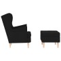 Sillón con reposapiés de tela negro | Foro24.es | Tu tienda online para hogar, jardín y más Foro24.es