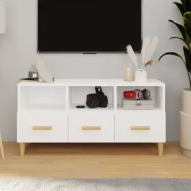 Weißer TV-Schrank aus Sperrholz, 102 x 36 x 50 cm von vidaXL, TV-Möbel - Ref: Foro24-812600, Preis: 71,18 €, Rabatt: %