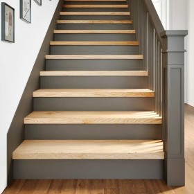 Peldaños de escalera 4 uds madera maciza 90x25x2
