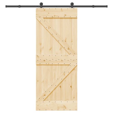 Puerta corredera con herrajes madera maciza de pino 85x210 cm von , Türen - Ref: Foro24-3332623, Preis: 180,24 €, Rabatt: %
