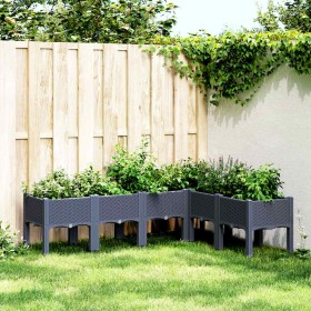 Jardinera con patas PP azul gris 160x120x42 cm