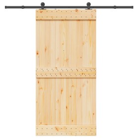 Puerta corredera con herrajes madera maciza de pino 100x210 cm by , Doors - Ref: Foro24-3332675, Price: 221,78 €, Discount: %