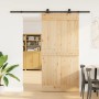 Puerta corredera con herrajes madera maciza de pino 100x210 cm by , Doors - Ref: Foro24-3332675, Price: 221,78 €, Discount: %