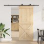 Puerta corredera con herrajes madera maciza de pino 95x210 cm by , Doors - Ref: Foro24-3332770, Price: 219,84 €, Discount: %