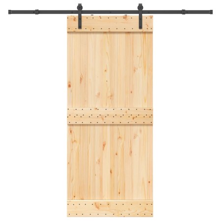 Puerta corredera con herrajes madera maciza de pino 90x210 cm by , Doors - Ref: Foro24-3332661, Price: 186,03 €, Discount: %