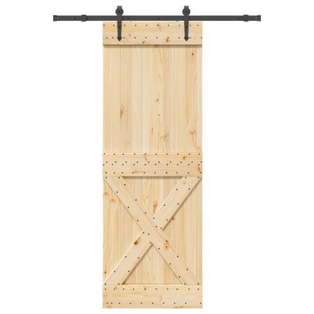 Puerta corredera con herrajes madera maciza de pino 80x210 cm von , Türen - Ref: Foro24-3332785, Preis: 177,79 €, Rabatt: %