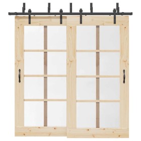 Kit de herrajes para puertas correderas acero negro 213,5 cm von , Türartikel - Ref: Foro24-3295720, Preis: 130,84 €, Rabatt: %