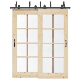 Kit de herrajes para puertas correderas acero negro 183 cm von , Türartikel - Ref: Foro24-3295729, Preis: 125,80 €, Rabatt: %