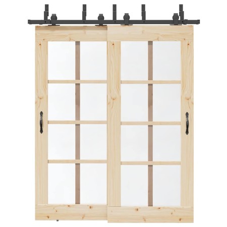 Kit de herrajes para puertas correderas acero negro 183 cm von , Türartikel - Ref: Foro24-3295729, Preis: 125,80 €, Rabatt: %