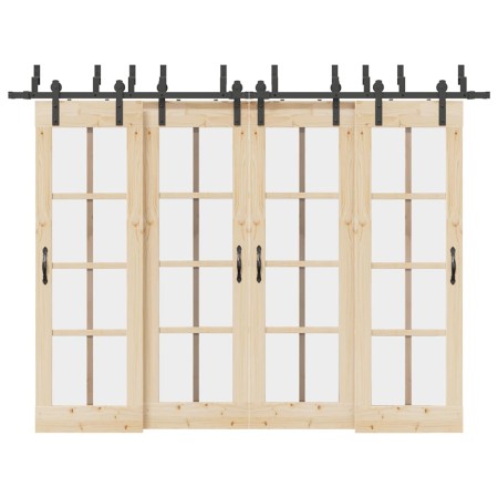 Kit de herrajes para puertas correderas acero negro 305 cm | Foro24.es | Tu tienda online para hogar, jardín y más Foro24.es