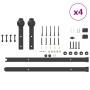 Kit de herrajes para puertas correderas acero negro 305 cm | Foro24.es | Tu tienda online para hogar, jardín y más Foro24.es