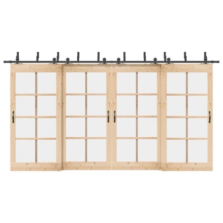 Kit de herrajes para puertas correderas acero negro 427 cm by , Door items - Ref: Foro24-3295748, Price: 247,66 €, Discount: %