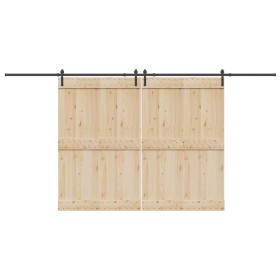 Kit de herrajes para puertas correderas acero negro 427 cm by , Door items - Ref: Foro24-3295776, Price: 113,36 €, Discount: %