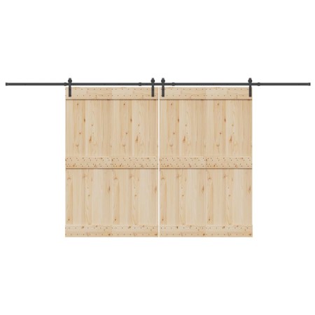 Kit de herrajes para puertas correderas acero negro 427 cm by , Door items - Ref: Foro24-3295776, Price: 113,36 €, Discount: %
