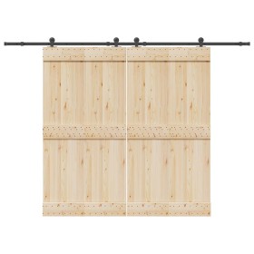 Kit de herrajes para puertas correderas acero negro 305 cm by , Door items - Ref: Foro24-3295783, Price: 104,80 €, Discount: %