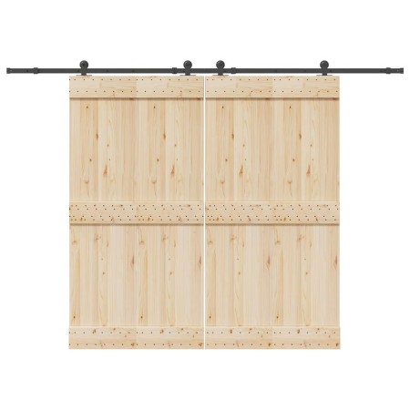 Kit de herrajes para puertas correderas acero negro 305 cm by , Door items - Ref: Foro24-3295783, Price: 105,51 €, Discount: %