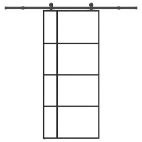 Puerta corredera con set herrajes vidrio ESG aluminio 90x205 cm von , Türen für zu Hause - Ref: Foro24-3332919, Preis: 231,62...
