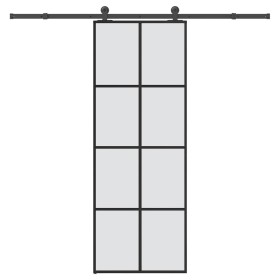 Puerta corredera con set herrajes vidrio ESG aluminio 76x205 cm by , Doors for the home - Ref: Foro24-3332888, Price: 247,69 ...