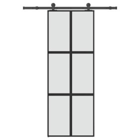 Puerta corredera set herrajes vidrio templado aluminio 76x205cm von , Türen für zu Hause - Ref: Foro24-3332959, Preis: 251,68...