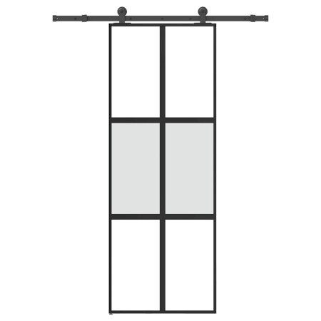 Puerta corredera set herrajes vidrio templado aluminio 76x205cm von , Türen für zu Hause - Ref: Foro24-3332971, Preis: 201,37...