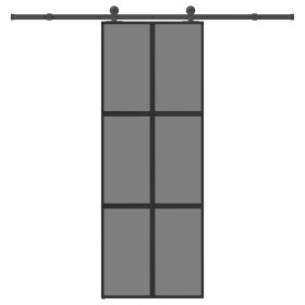 Puerta corredera set herrajes vidrio templado aluminio 76x205cm von , Türen für zu Hause - Ref: Foro24-3332986, Preis: 235,93...