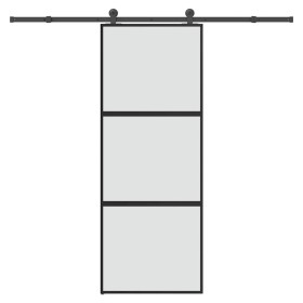 Puerta corredera set herrajes vidrio templado aluminio 76x205cm von , Türen für zu Hause - Ref: Foro24-3332938, Preis: 219,68...