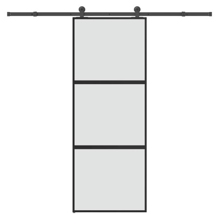 Puerta corredera set herrajes vidrio templado aluminio 76x205cm von , Türen für zu Hause - Ref: Foro24-3332938, Preis: 219,68...
