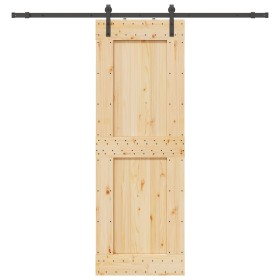 Puerta corredera con herrajes madera maciza de
