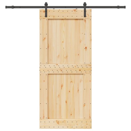 Puerta corredera con herrajes madera maciza de pino 100x210 cm von , Türen - Ref: Foro24-3332711, Preis: 220,20 €, Rabatt: %