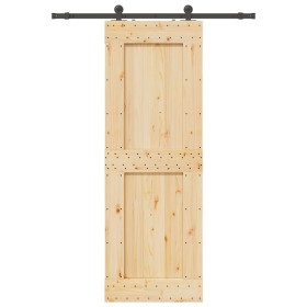 Puerta corredera con herrajes madera maciza de pino 80x210 cm by , Doors - Ref: Foro24-3332713, Price: 185,93 €, Discount: %