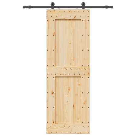 Puerta corredera con herrajes madera maciza de pino 80x210 cm by , Doors - Ref: Foro24-3332713, Price: 185,93 €, Discount: %