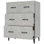 Aparador de madera de ingeniería gris hormigón 69,5x34x90 cm de vidaXL, Aparadores - Ref: Foro24-812163, Precio: 84,31 €, Des...