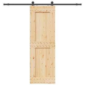 Puerta corredera con herrajes madera maciza de pino 70x210 cm by , Doors - Ref: Foro24-3332718, Price: 169,27 €, Discount: %