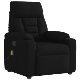 Sillón reclinable de masaje de tela negro
