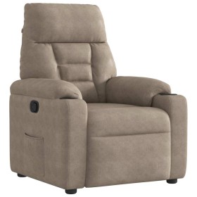 Sillón reclinable tela de microfibra gris taupe
