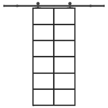 Puerta corredera con set herrajes vidrio ESG aluminio 90x205 cm von , Türen für zu Hause - Ref: Foro24-3332843, Preis: 220,20...