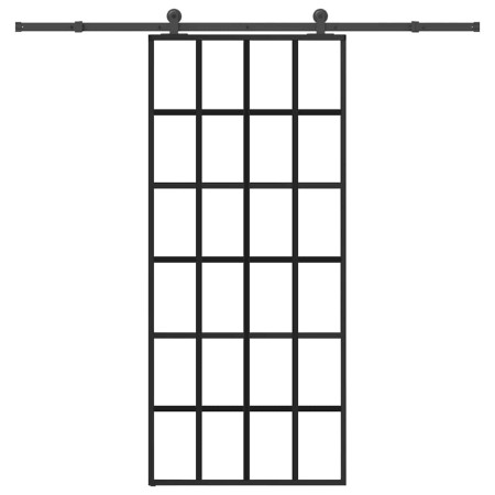 Puerta corredera con set herrajes vidrio ESG aluminio 90x205 cm von , Türen für zu Hause - Ref: Foro24-3332855, Preis: 246,97...