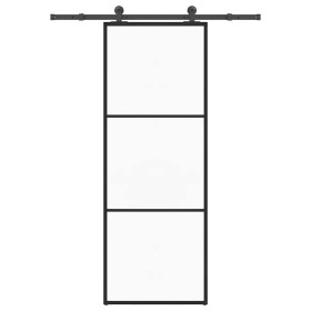 Puerta corredera con set herrajes vidrio ESG aluminio 76x205 cm by , Doors for the home - Ref: Foro24-3332803, Price: 197,01 ...