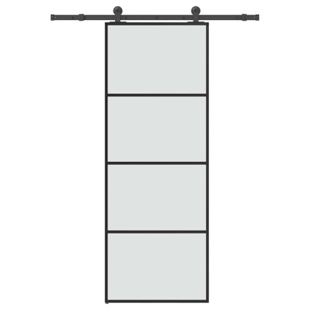 Puerta corredera con set herrajes vidrio ESG aluminio 76x205 cm von , Türen für zu Hause - Ref: Foro24-3332862, Preis: 201,45...