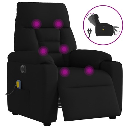 Sillón reclinable de masaje eléctrico tela negro by , Armchairs - Ref: Foro24-3303024, Price: 252,71 €, Discount: %