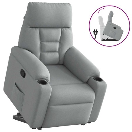 Sillón reclinable elevable de tela gris claro | Foro24.es | Tu tienda online para hogar, jardín y más Foro24.es