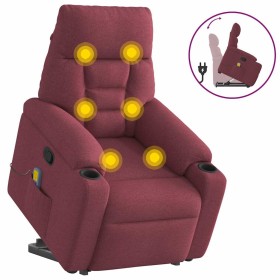 Sillón reclinable de masaje elevable tela rojo